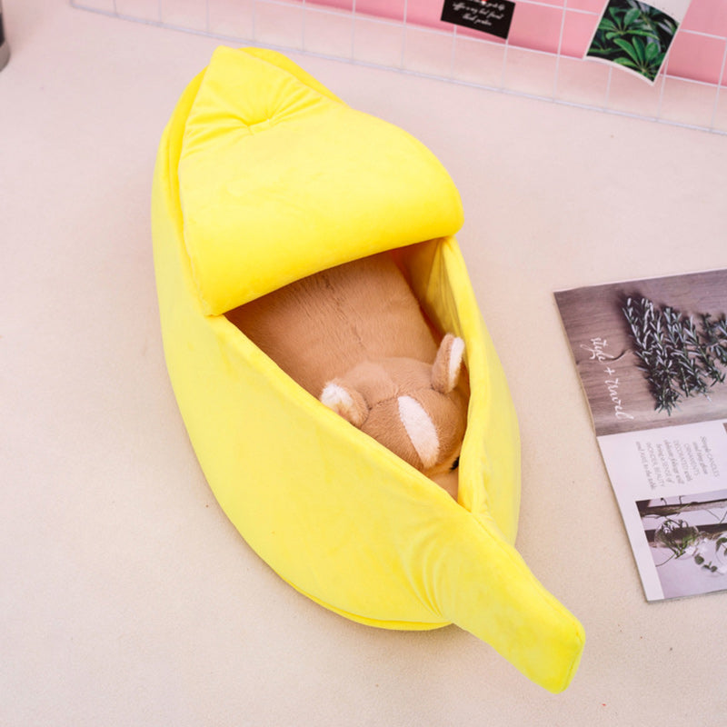 Cute Banana Pet Kennel Cat Bed House