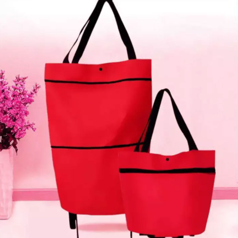 Folding Shopping Bag Collapsible Trolley Bags with Wheels