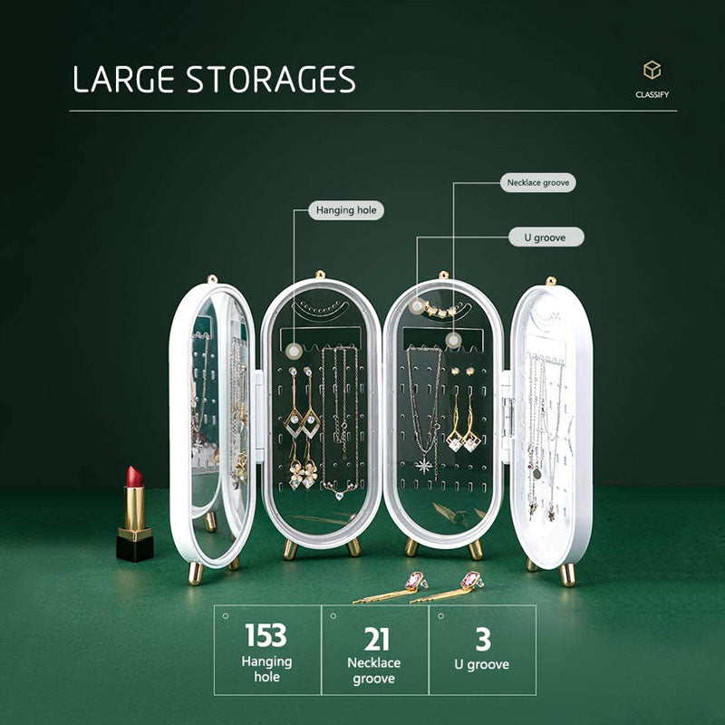 Necklace Jewelry Organizer with Folding Screen Design