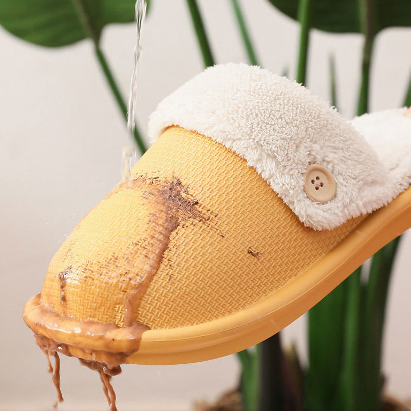 Cotton Slippers for Men Autumn and Winter Indoor Removable