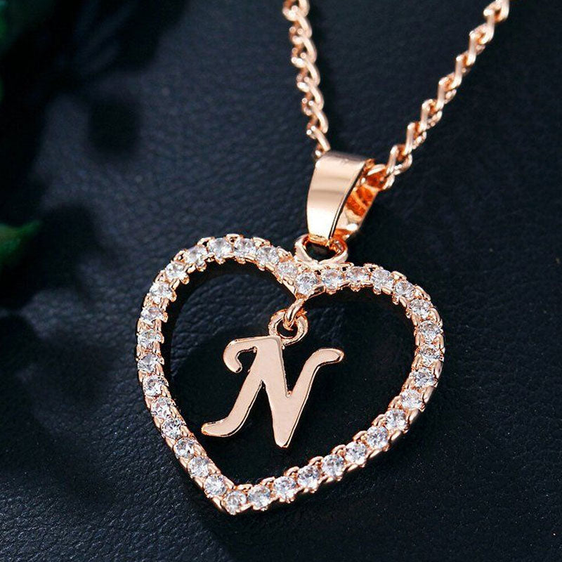 Heart A-Z Initial Letter Necklace