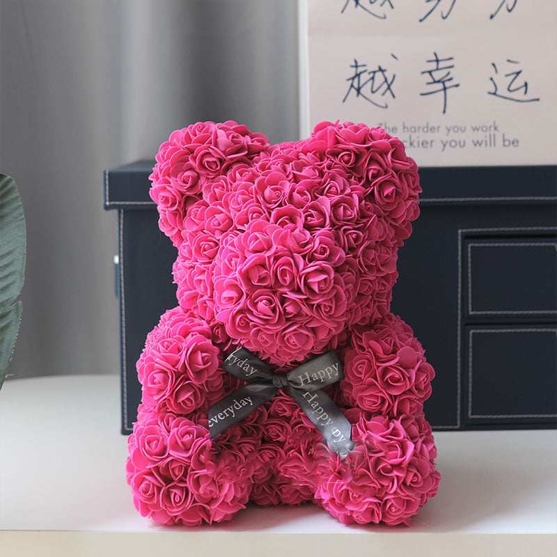 New Valentine's Day Gift Eternal Flower Rose Bear Creative Simulation PE Foam