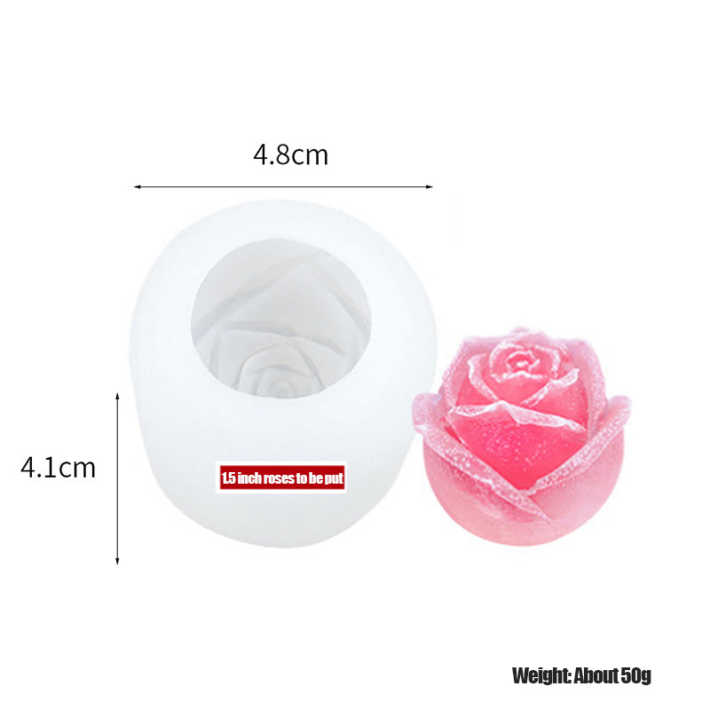 3D Silicone Rose Shape Ice Cube Mold