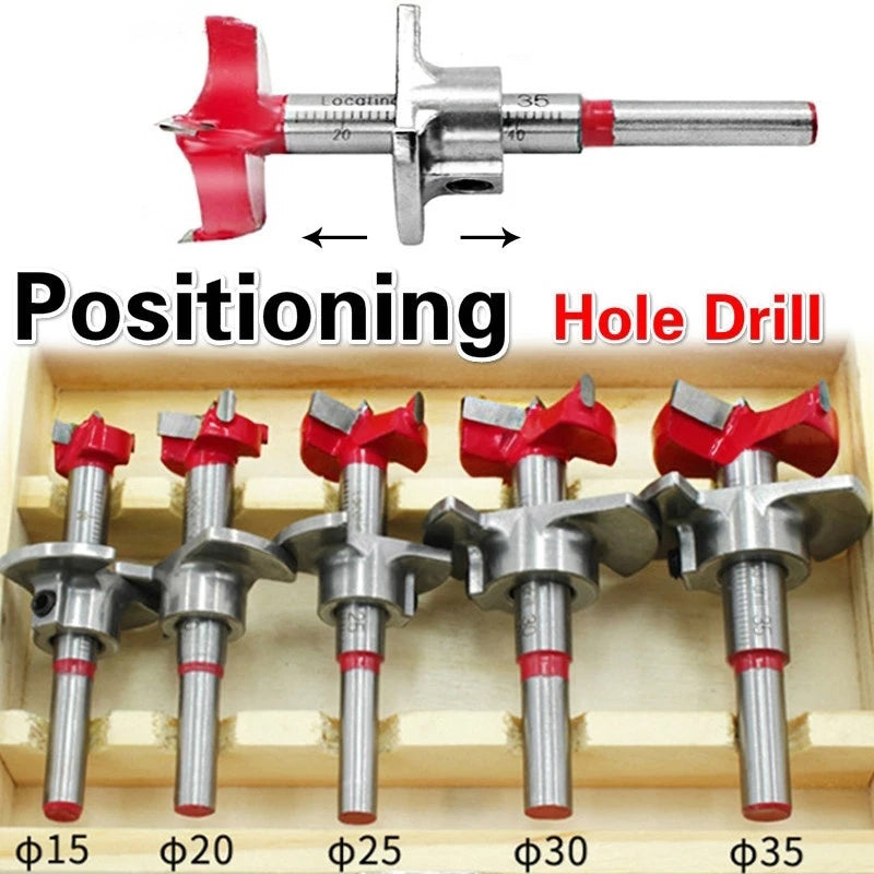 Hinge Hole Opener Woodworking Carbide Drill Bits Set Positioning Hole Saw Kit Adjustable