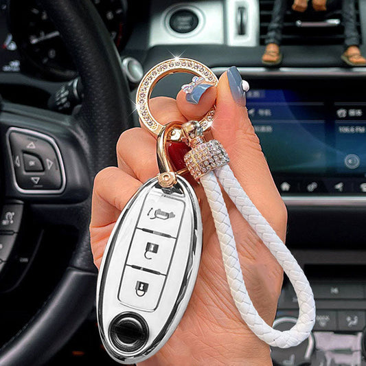Nissan Car Key Case Rhinestones Keychain