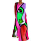 Portrait Print V-Neck Maxi Dress