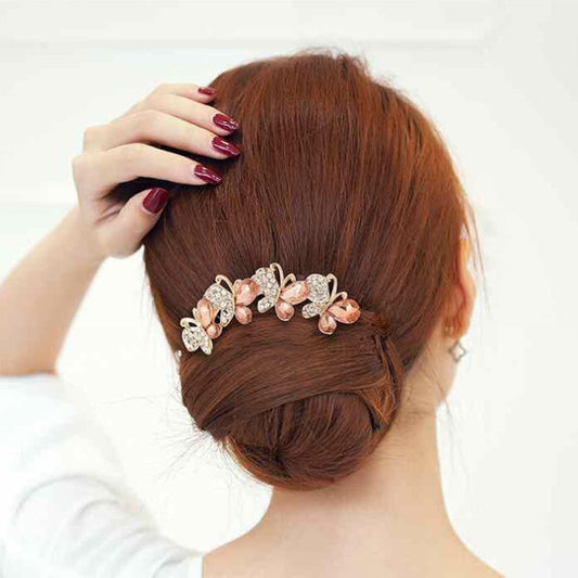Long Lasting Rhinestone Butterfly Shape Hair Clip