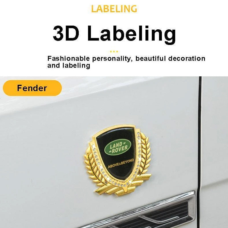 3D Wheat Ear Diamond Metal Creative Car Sticker