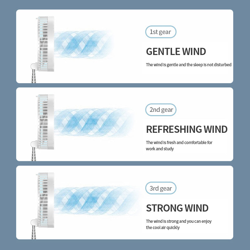 Stand Fan, Folding Portable Telescopic USB Fan