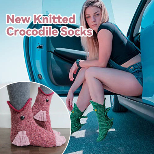 New Knitted Crocodile Socks