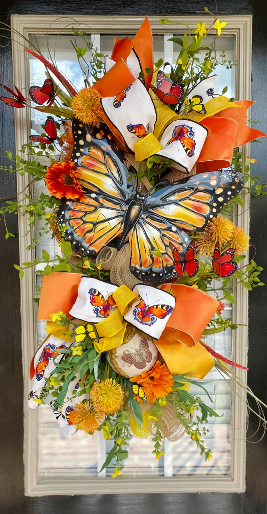 (💖Summer Promotion - 49%OFF💖)Summer Front Door Swag-Butterfly Wreath Home Decor