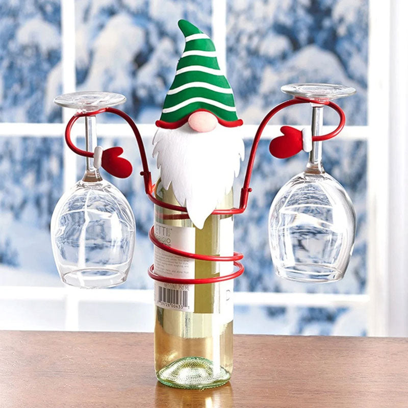 Christmas Wine Bottle Glass Shelf