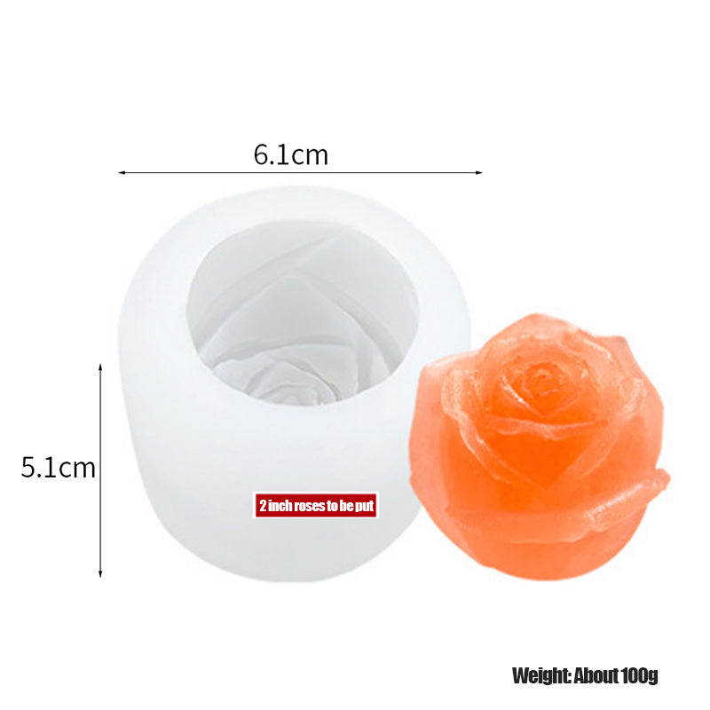 3D Silicone Rose Shape Ice Cube Mold