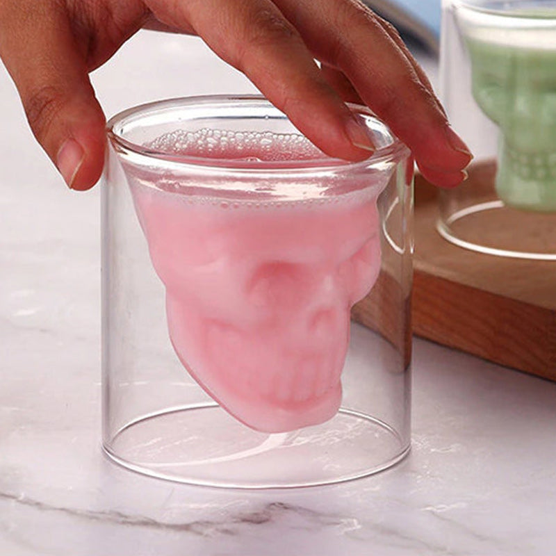 Double Walled Skull Glass Mug For Hot & Cold Drinks
