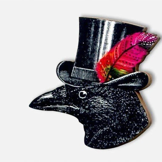 Crows Wooden Brooch