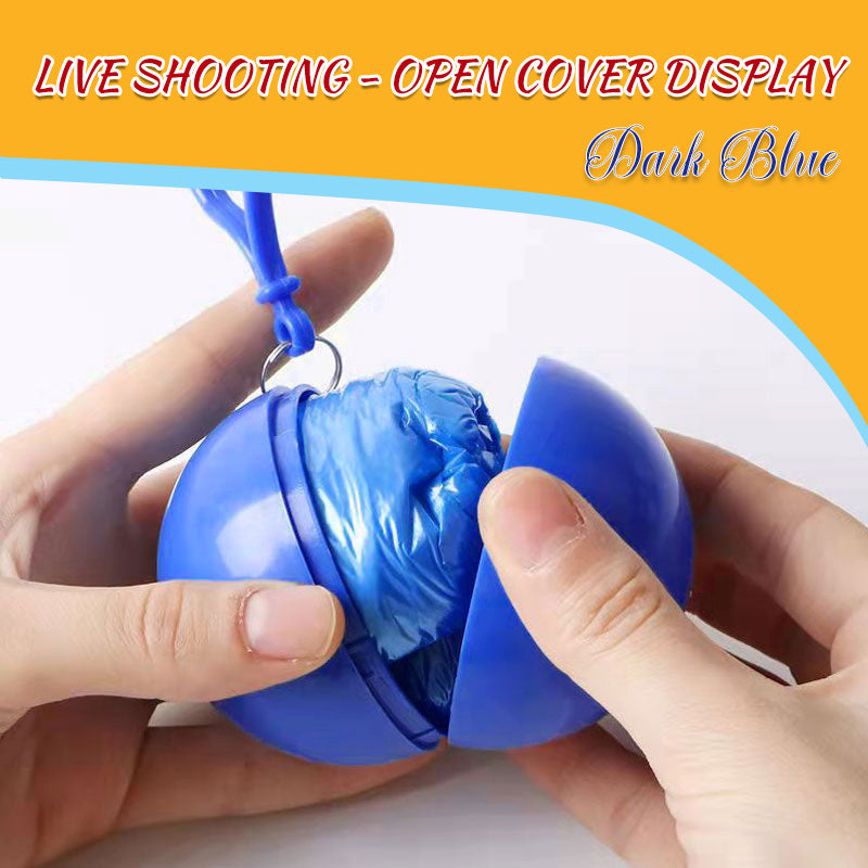 Portable Poncho Disposable Raincoat Ball Keychain