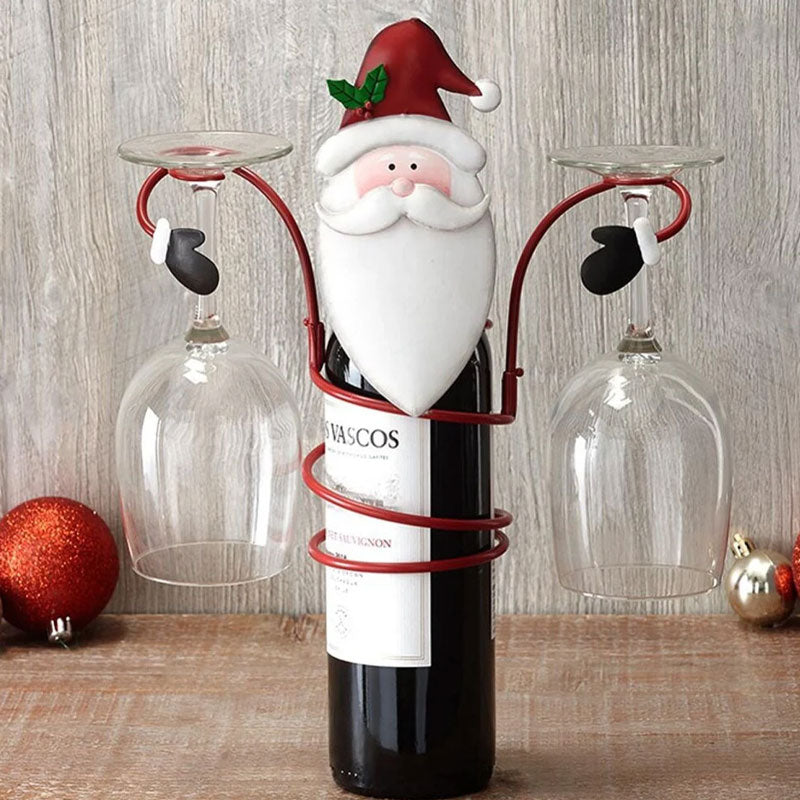 Christmas Wine Bottle Glass Shelf