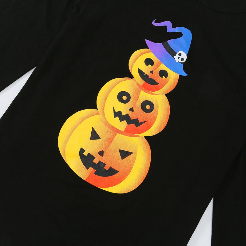 Halloween Pumpkin Top and Stripe Pants Family Matching Pajamas Sets