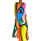 Portrait Print V-Neck Maxi Dress