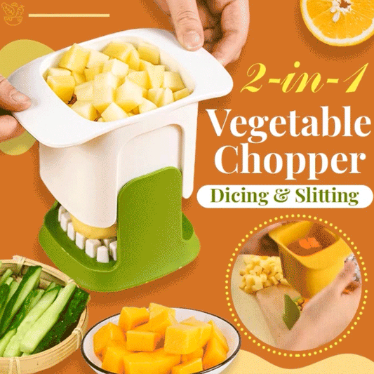 2-in-1 Vegetable Chopper Dicing & Slitting strip cutter
