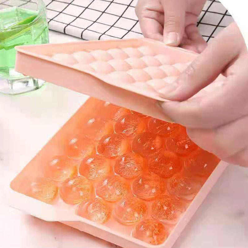 Round Ice Cube Tray with Lid Ice Ball Maker Mold