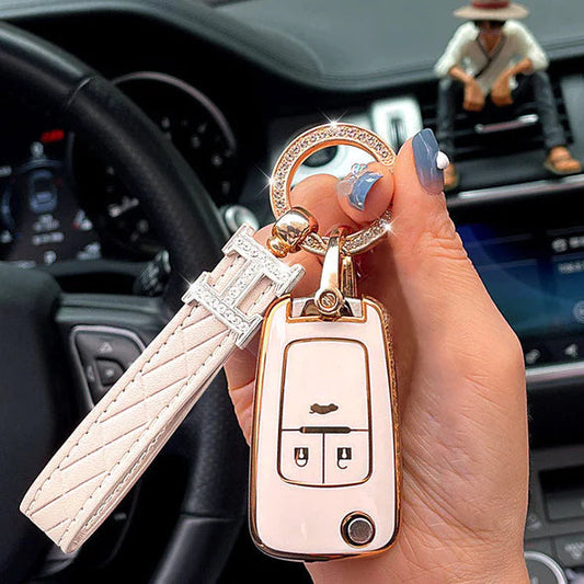 Opel Car Key Case Rhinestones Keychain