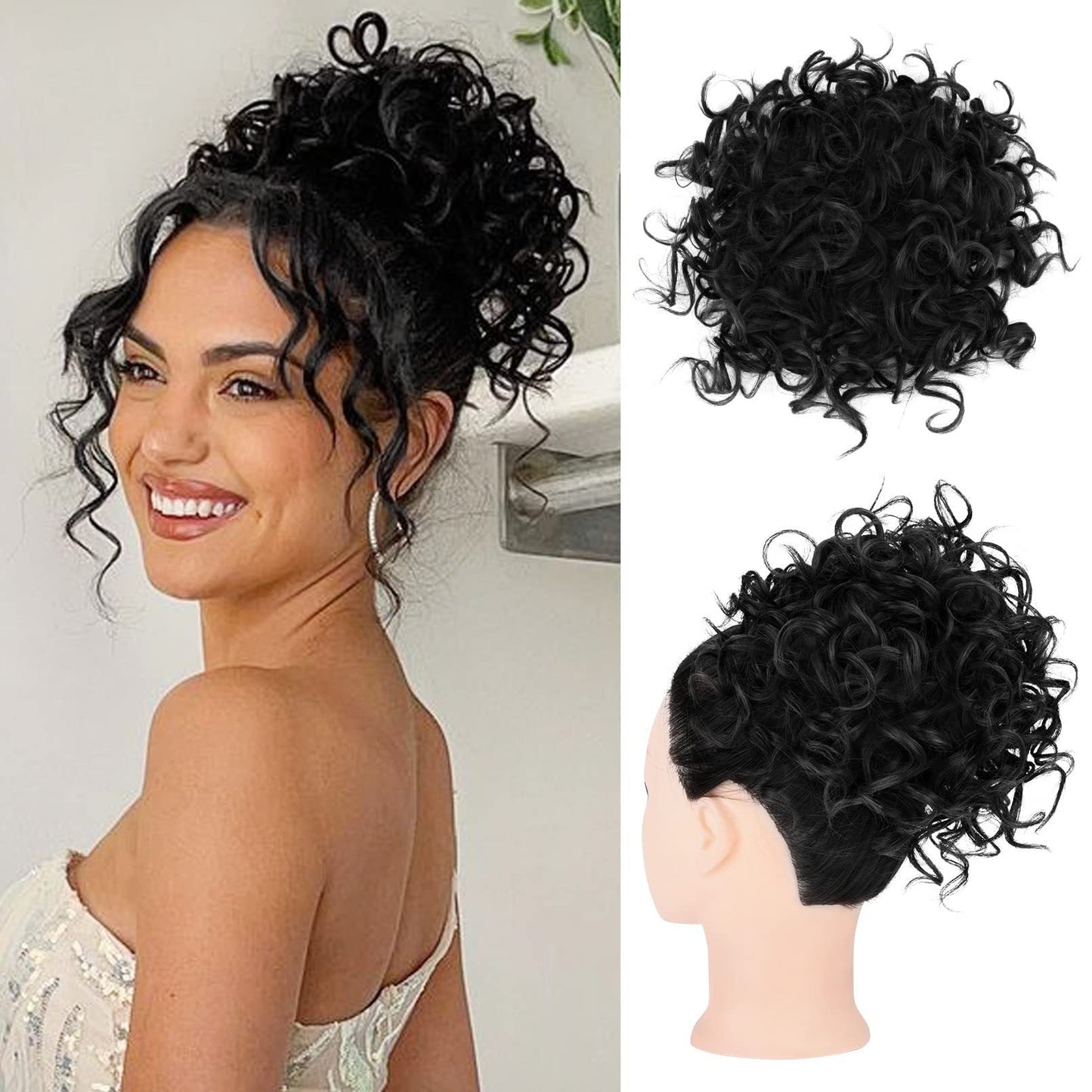 Luźny, Krótki, Kręcony Kok Z Elastycznym Sznurkiem/High temperature silk curly wig