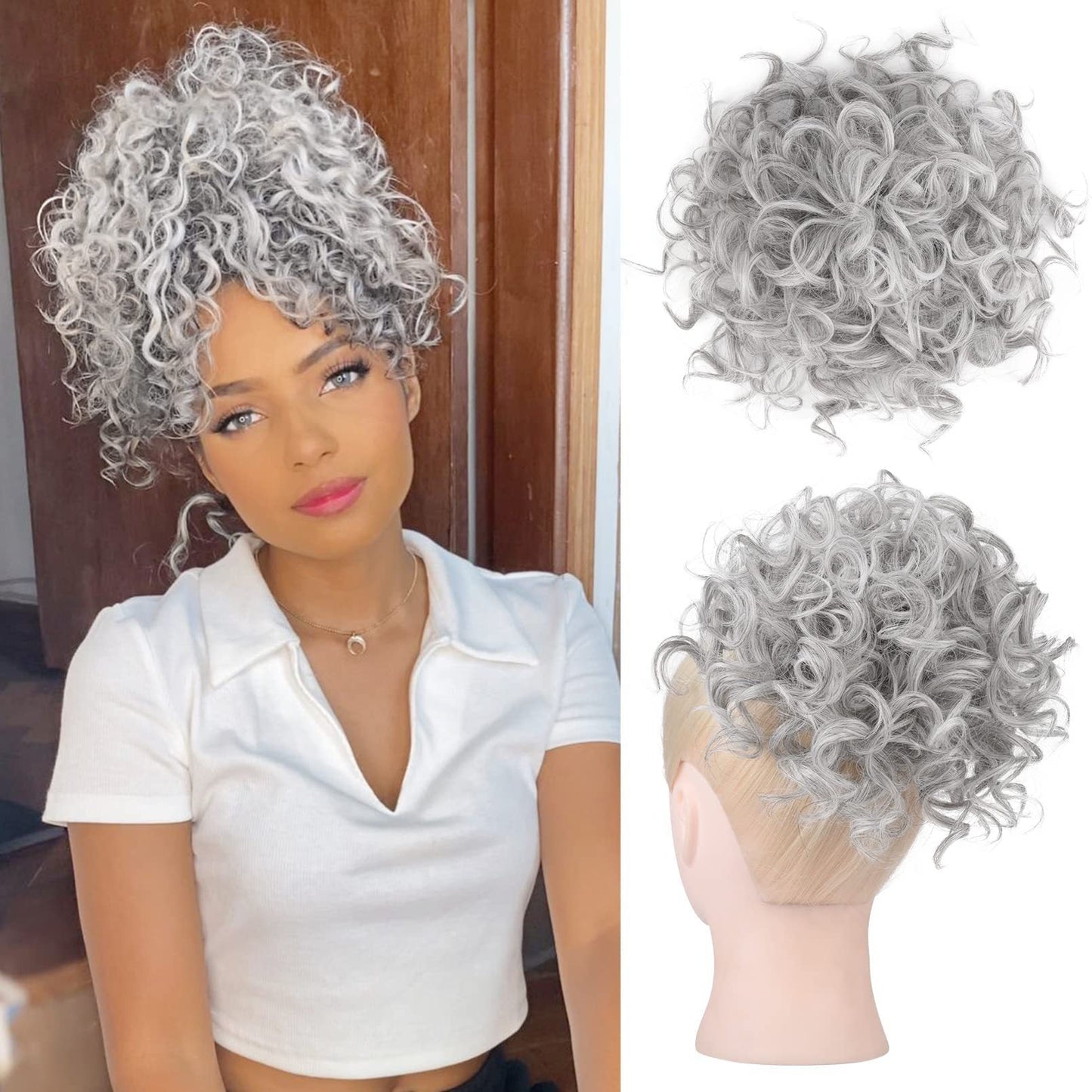 Luźny, Krótki, Kręcony Kok Z Elastycznym Sznurkiem/High temperature silk curly wig