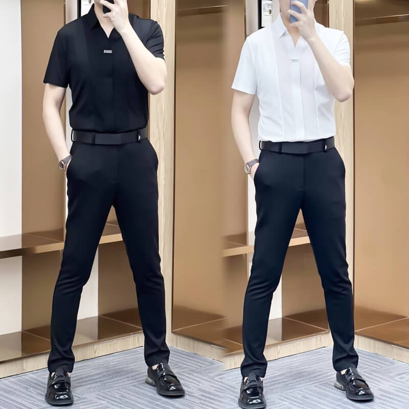 Camicia Patchwork Casual Estiva Da Uomo