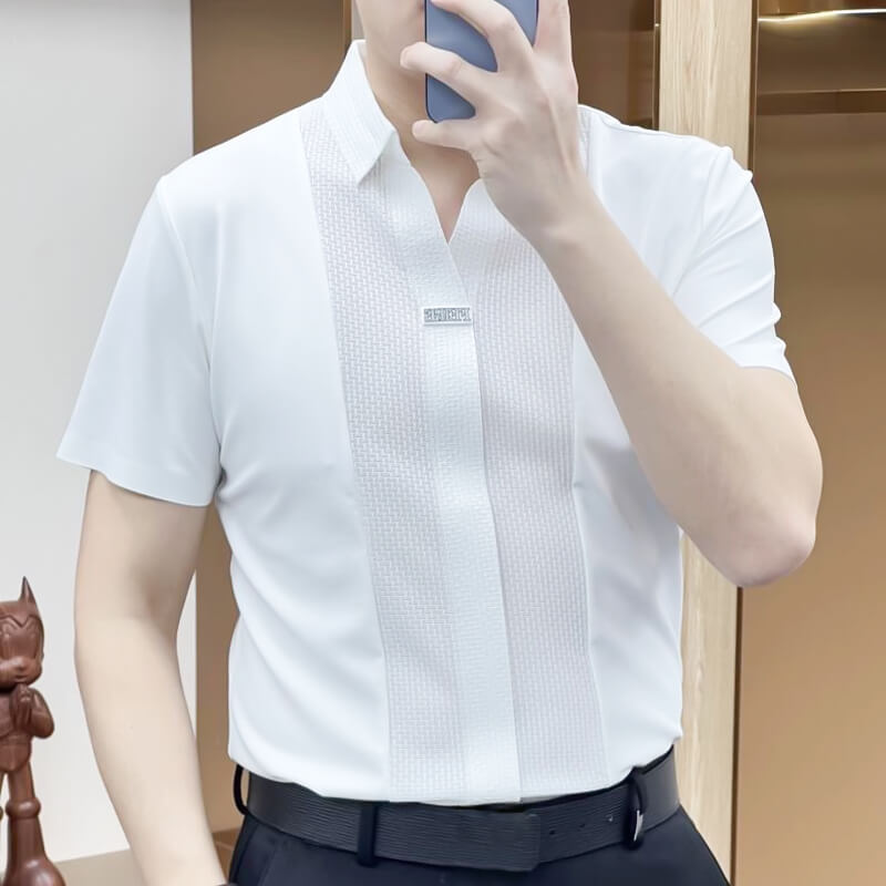 Camicia Patchwork Casual Estiva Da Uomo