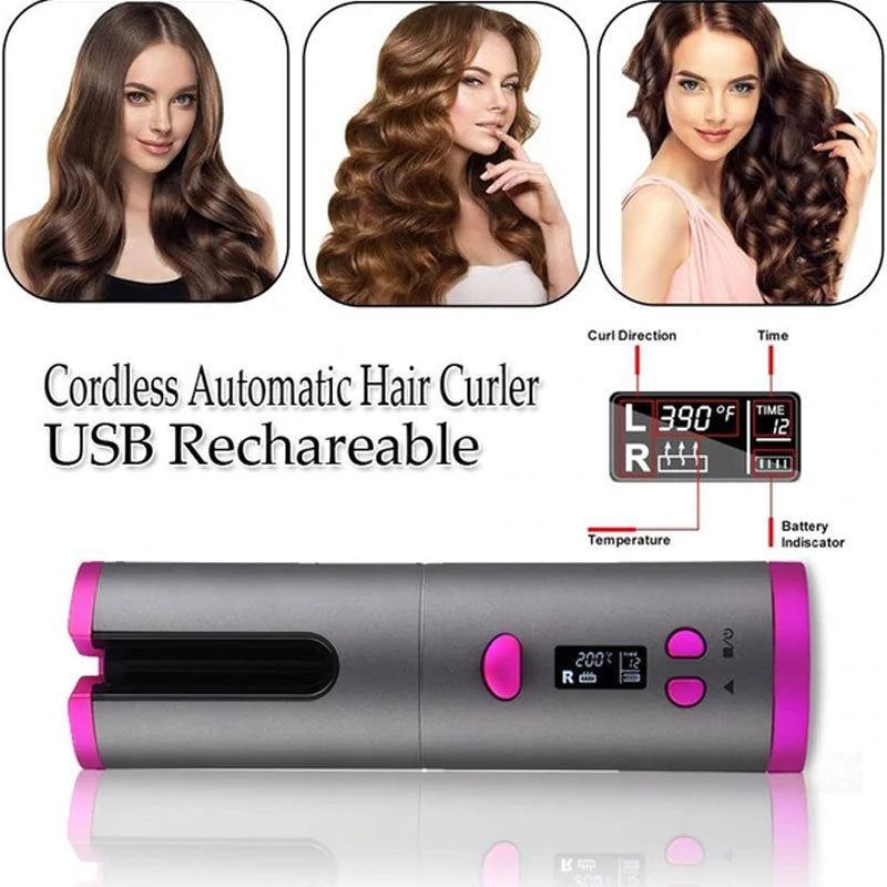Auto Rotating Cordless Ceramic Hair Curler