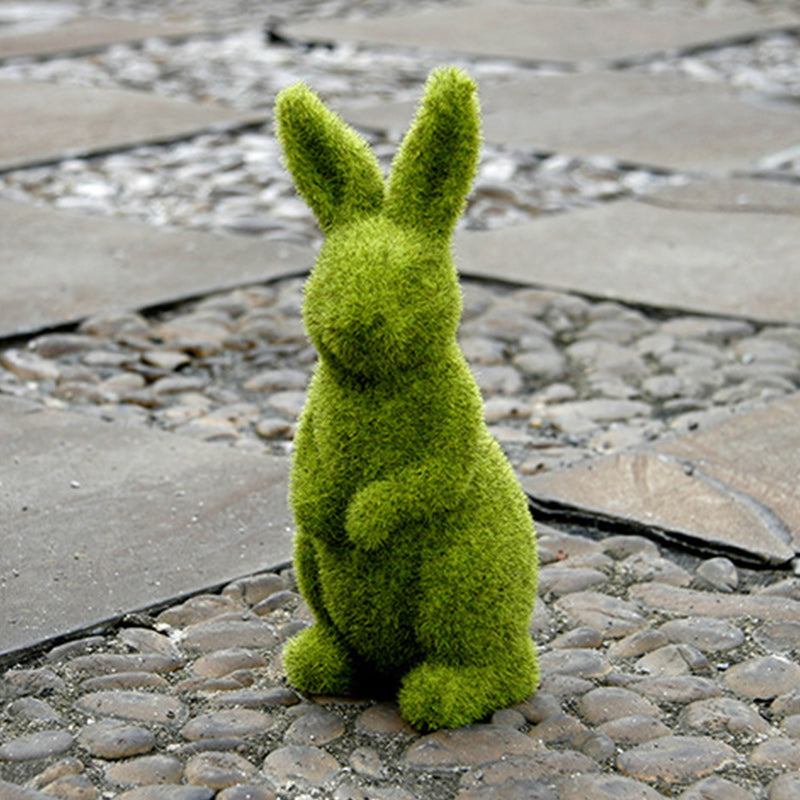 Moss Animal Statue Green Fuzzy Flocked