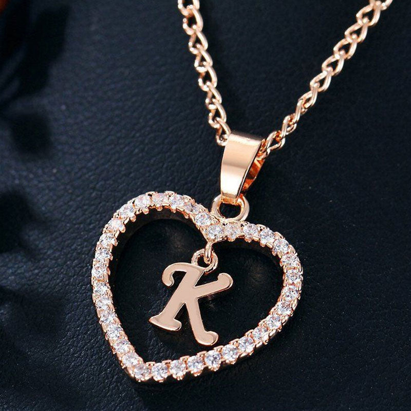 Heart A-Z Initial Letter Necklace