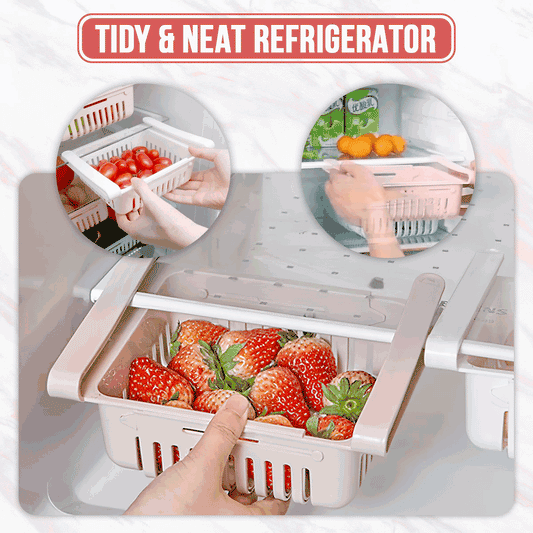 Refrigerator Adjustable Stretchable Organizer Basket