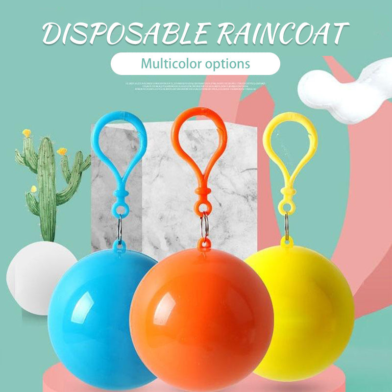 Portable Poncho Disposable Raincoat Ball Keychain
