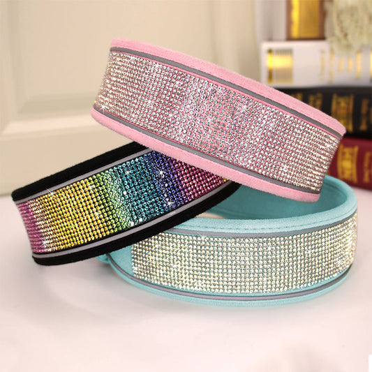 Crystal Rhinestone Reflective Dog Collar