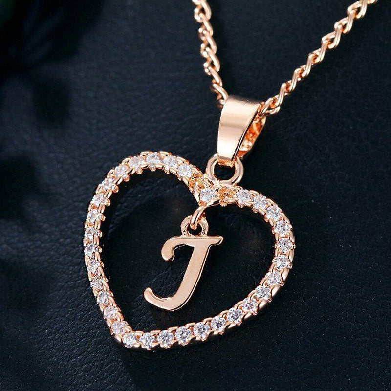 Heart A-Z Initial Letter Necklace