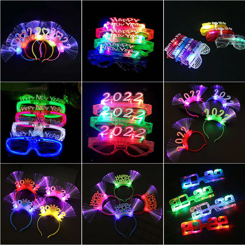 2022 LED Light Up Glasses & Crowns Headband