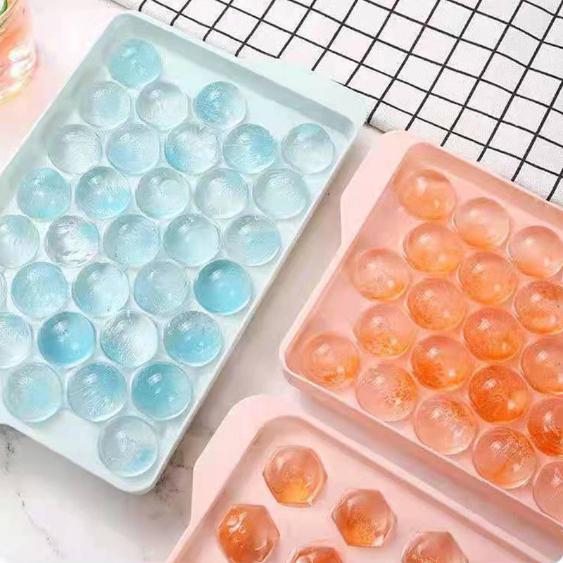 Round Ice Cube Tray with Lid Ice Ball Maker Mold