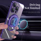 Magnetic Suction Bracket Electroplated Clear Protective Phone Case