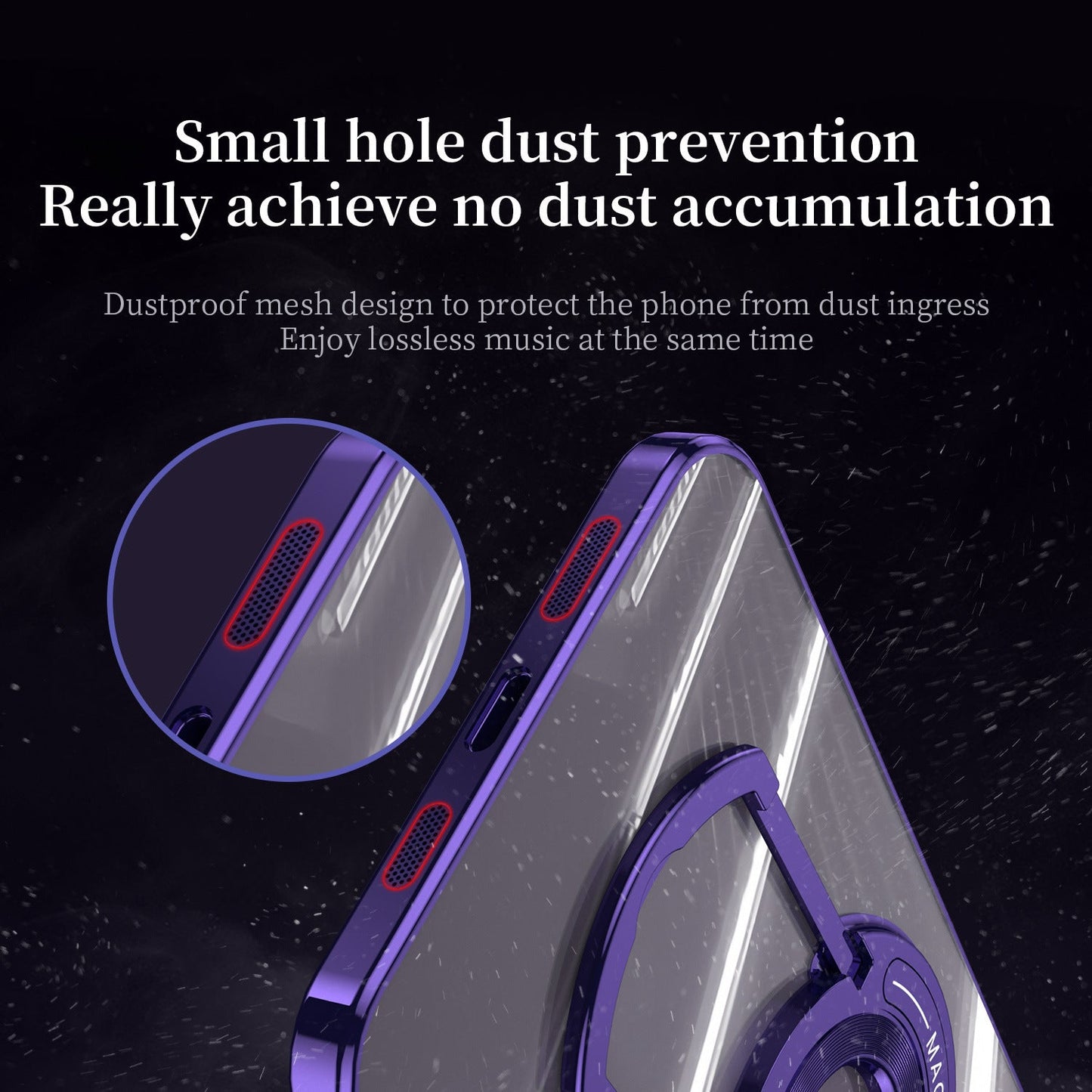 Magnetic Suction Bracket Electroplated Clear Protective Phone Case