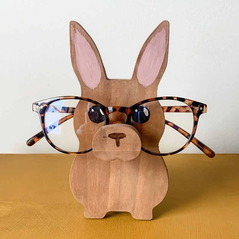 Rabbit Wooden Glasses Stand Easter Gift