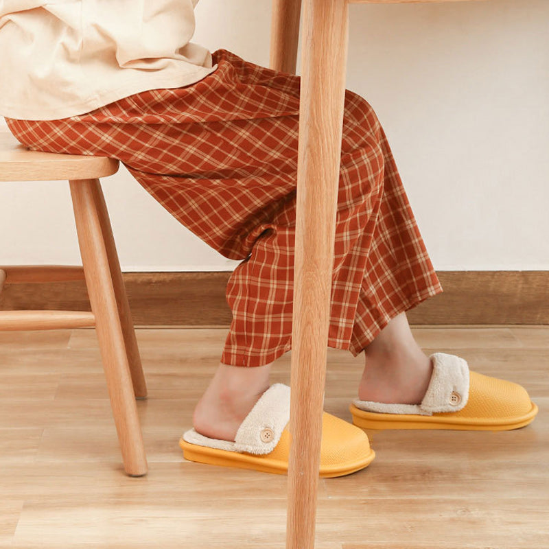 Cotton Slippers for Men Autumn and Winter Indoor Removable