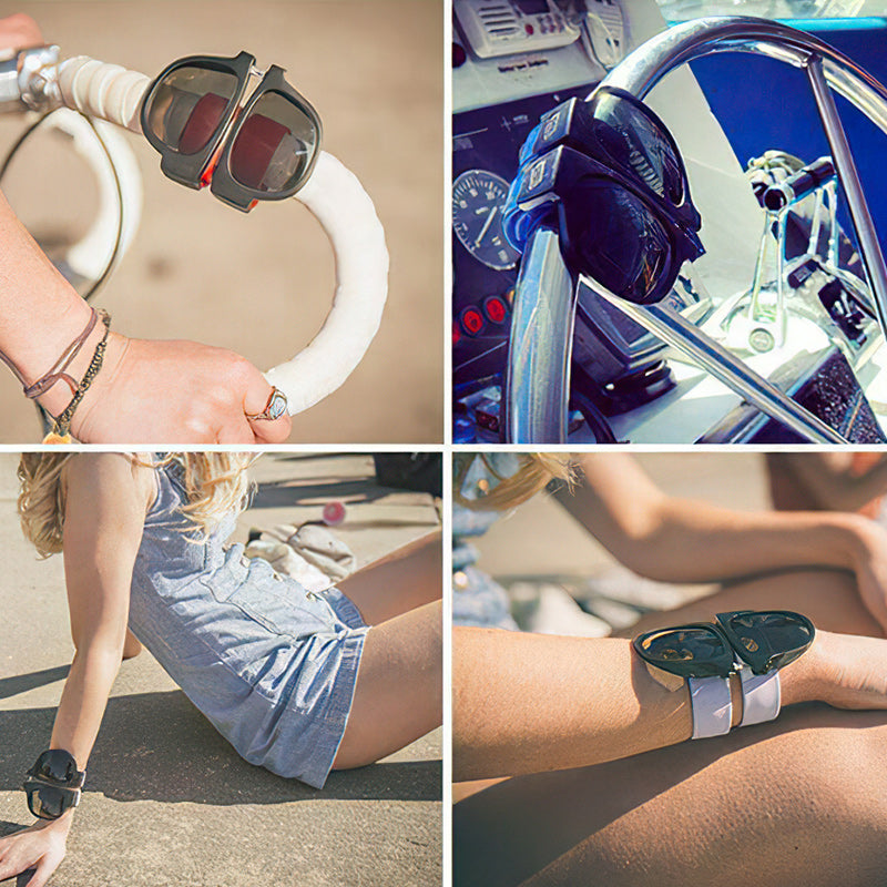Folding Sunglasses with Slap Bracelet Arms