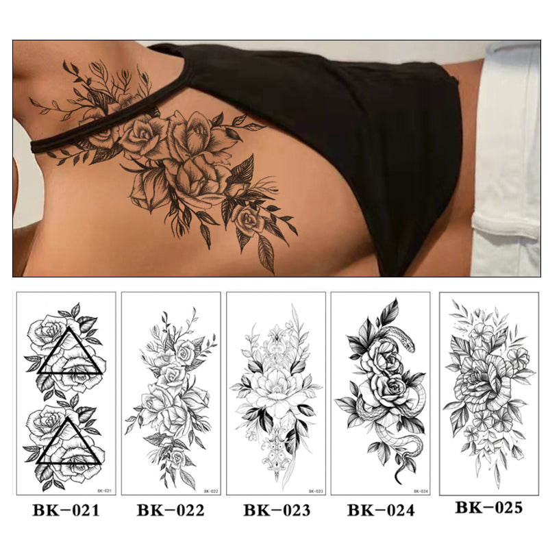 Sketch Flower Full Body Tattoo Sticker