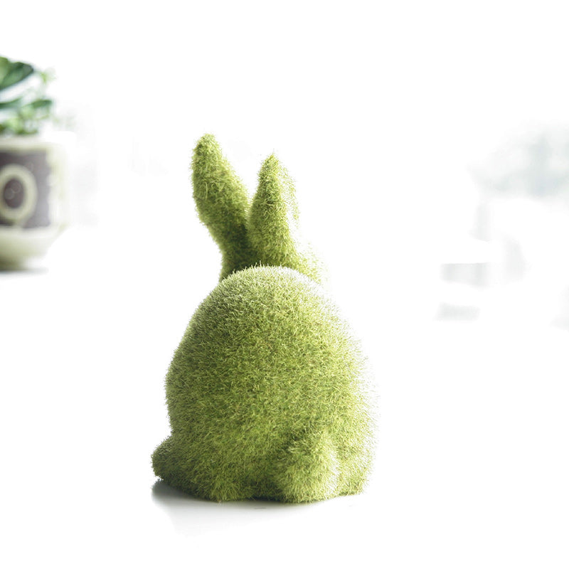 Moss Animal Statue Green Fuzzy Flocked