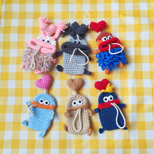 Cute Mini Plush Bag for Car Key Cover