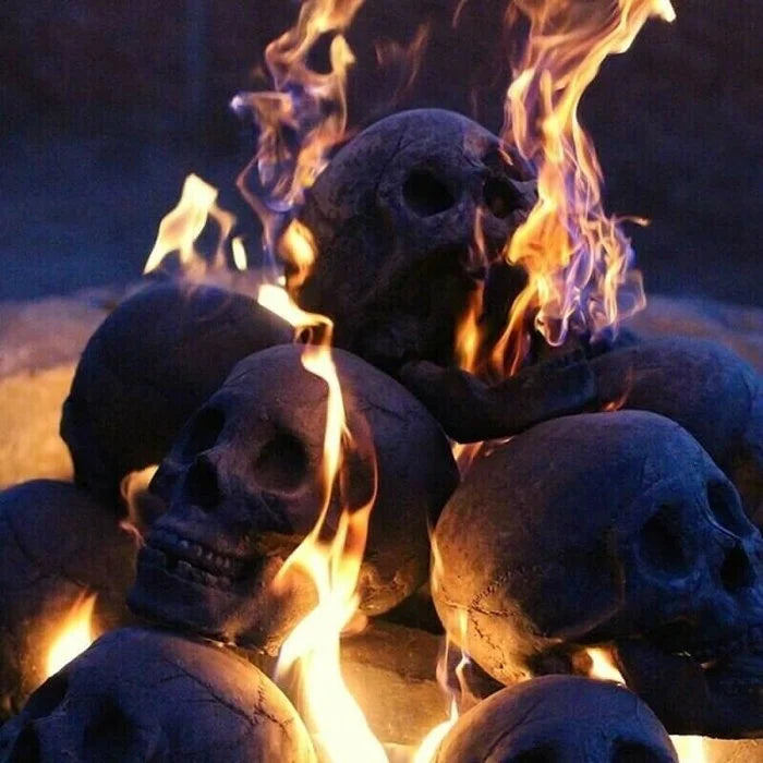 🔥Halloween Cool Human Skull Fire Pit💀