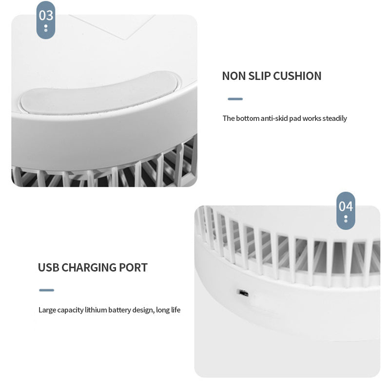 Stand Fan, Folding Portable Telescopic USB Fan