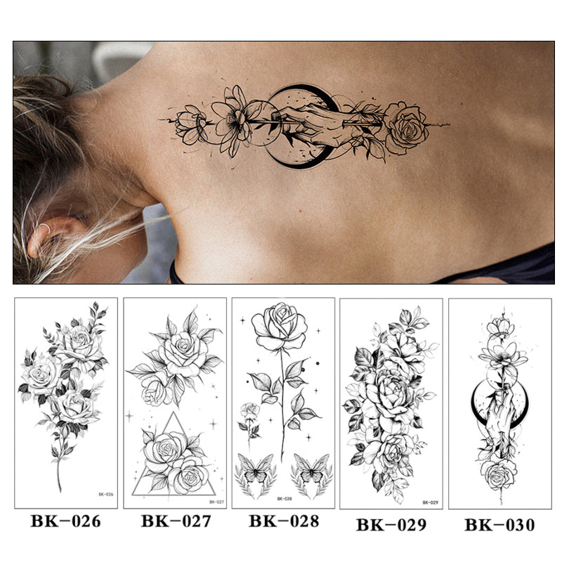 Sketch Flower Full Body Tattoo Sticker